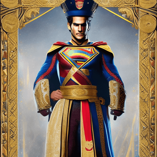 AI generated:  Henry Cavill depicted as the Emperor of Humanity, exuding a commanding presence on a grand throne. ...
