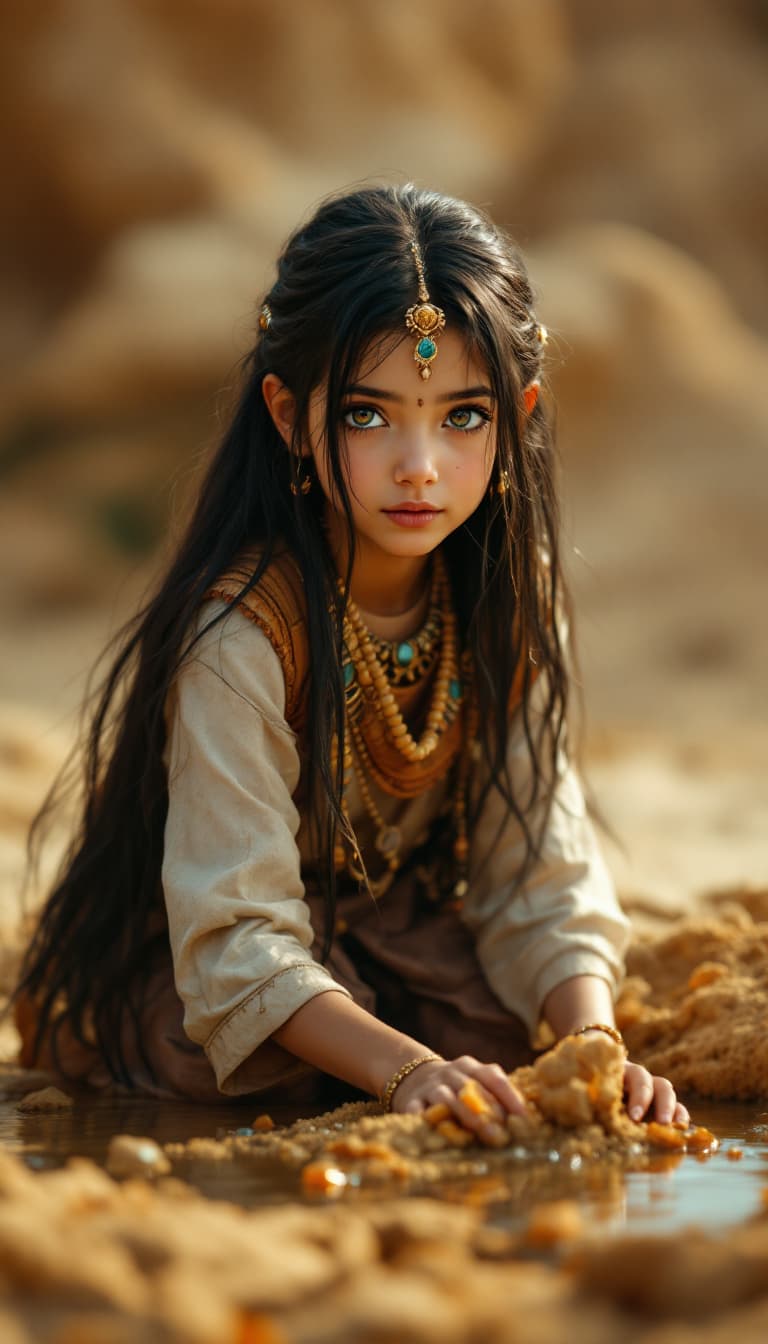 AI generated: a professional photo of a eleven year Egyptian girl,(futuristic),(masterpiece), (realistic), (perfec...