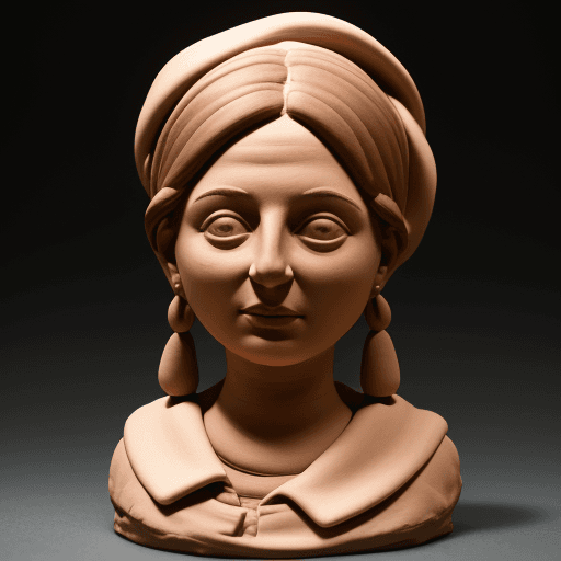 AI generated: a craft clay picture of a woman 
