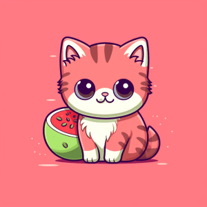 AI generated: Cute cat T-shirt vector, anime style, colored by Antonio J. Manzanedo, charming, high-quality, clean...