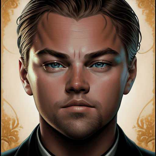 AI generated: A hyper-realistic and stunning depiction of Leonardo DiCaprio, capturing his charisma and charm, tre...