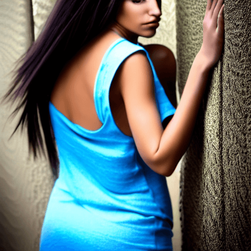 AI generated: woman, latina, full body shoot, ultra realistic, tall, very long hair, straight hair, black hair, bl...