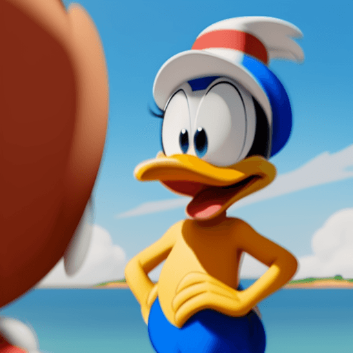 AI generated: donald duck cartoon, metaverse, nft, funny. ultra hd, 4k, disney