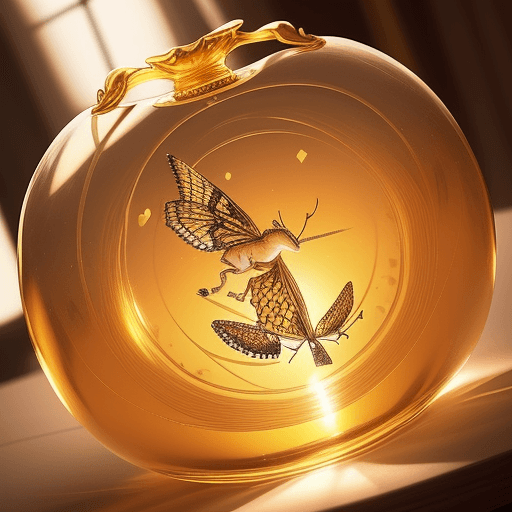 AI generated: /imagine prompt: by Maria Sibylla Merian:: Golden Hour, Polished, Glassy