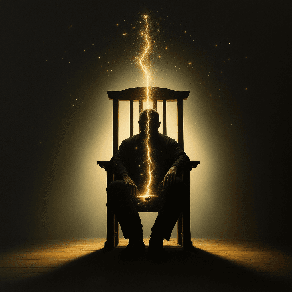 AI generated: An award-winning double exposure oil painting masterpiece inspired by The Green Mile, with a powerfu...