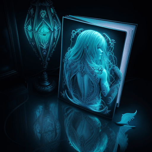 AI generated: Mermaid's Grimoire moonlight mermaid  Ultra-detailed , neon neon punk lights reflections, reflection...