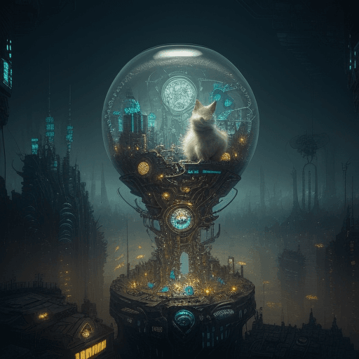 AI generated: By Alexander Jansson and Android Jones || A HUGE beautiful intricate resin ring with sci-fi LEDs, ma...