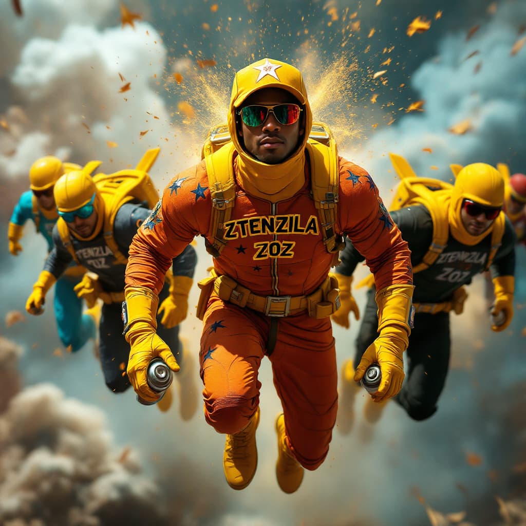AI generated: Hyper real WE ARE SEEING FIVE DIFFERENT JOHN BOYEGA'S MALES IN A RED, BLUE, YELLOW, GREEN, BLACK SPA...