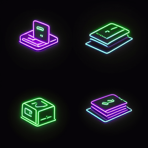 AI generated:  neon small starts glowing minimalist stickers, all the page full of stickers, accurate details, bea...