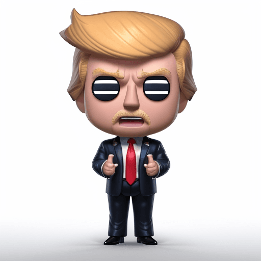 AI generated: full body 3d render of donald trump as a funko pop, studio lighting, white background, transparent b...
