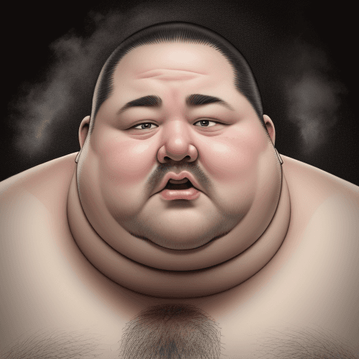 AI generated: Showing the pressure on the fat man's face