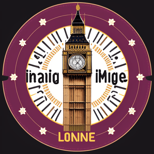 AI generated: Imagine logo illustration, big ben, text london, font type bold arial