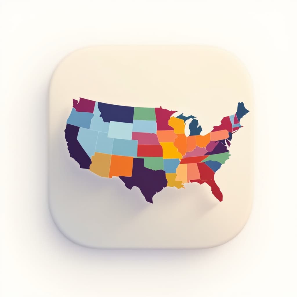 AI generated: Create an iOS app icon for an app that tracks states of the US a user has visited