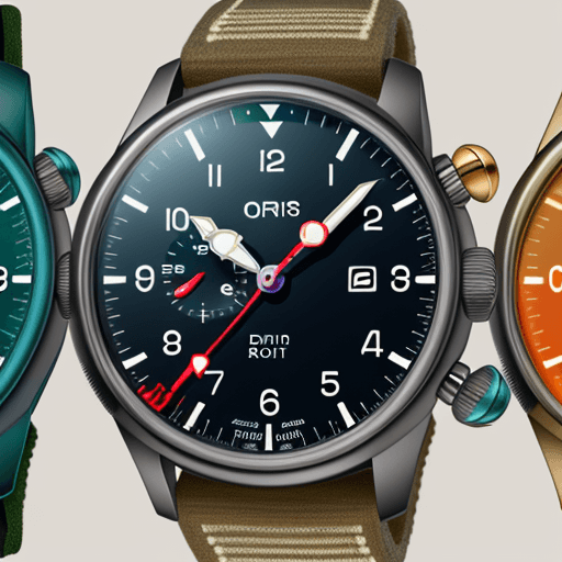 AI generated: 10 oris propilot gmt watches, each with a different color face
 
