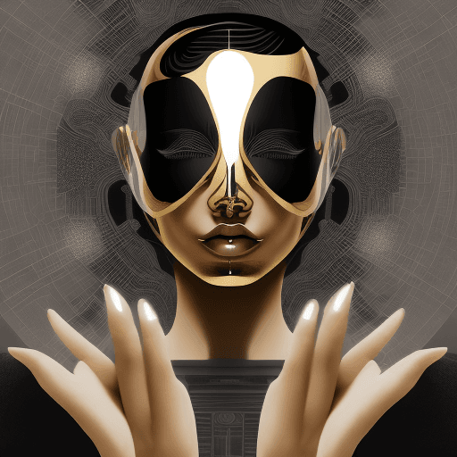 AI generated: an illustrative style black and gold hand holding a scalp micropigmentation (SMP) pen, on a white ba...
