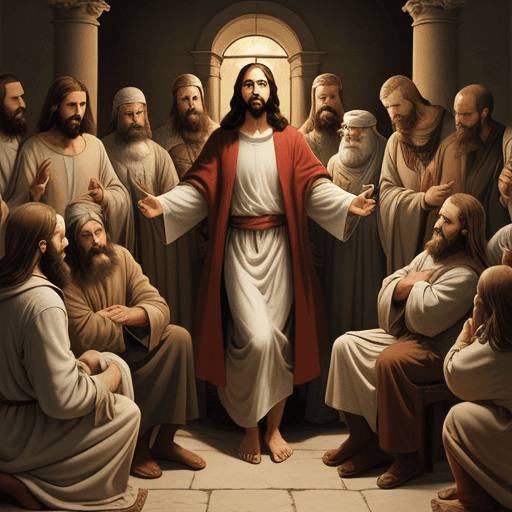 AI generated: Jesus and the twelve disciples
