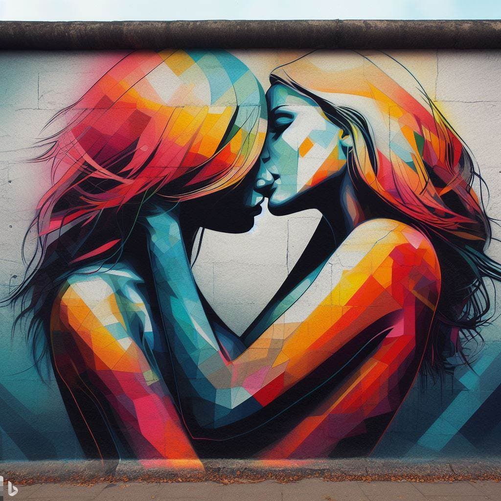 AI generated: photography, photorealism, best quality, highly detailed, abstract street art style, graffiti on con...