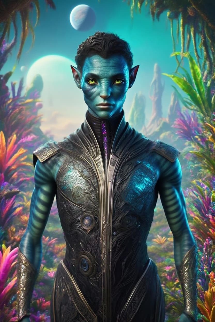 AI generated: Create a new species from this original. Alter with other worldly backdrop, repose the character. If...