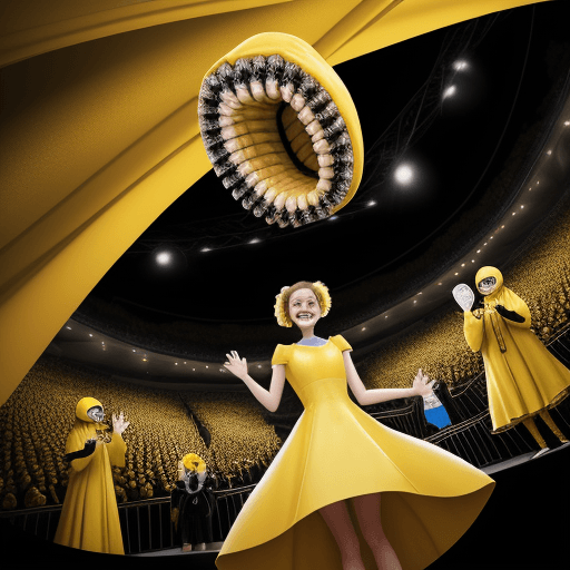 AI generated: high quality image of a giant invisible orthodontic in the centre, surrounded by applauding dentists...