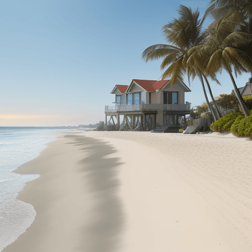 AI generated: House next to Beach