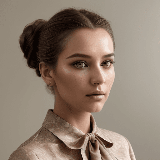 AI generated: An image of a woman with an elegant updo hairstyle that has volume and a natural gradient from darke...