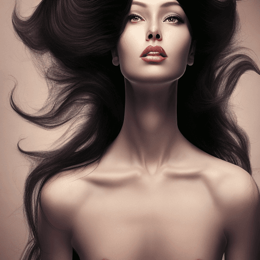 AI generated: hyper realistic photograph, portrait of a long black hair woman