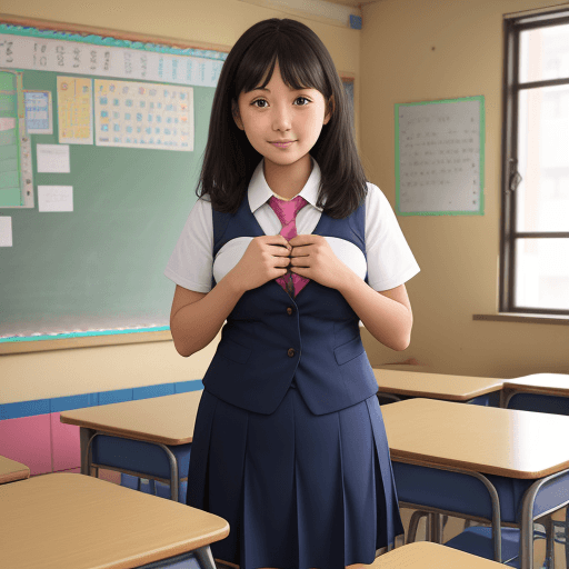 AI generated: girl primary school teacher

