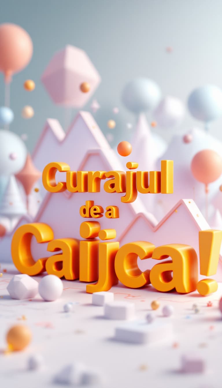 AI generated: An incredible 3D illustration of a graph.  while the phrase "Curajul de a câștiga!" is prominently d...