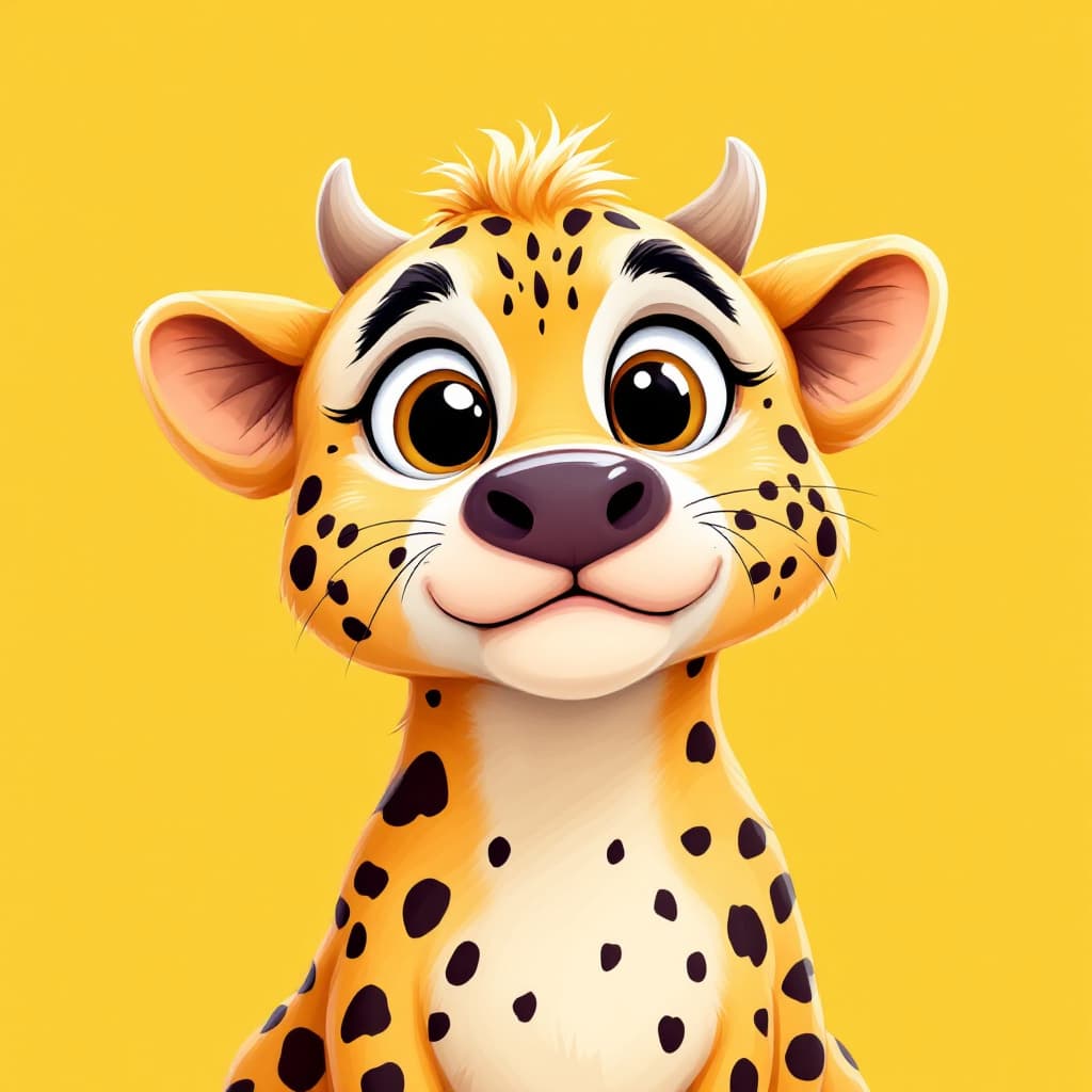 AI generated: illustration, vector cartoon-style, cute cow's face, zoom in, expressive eyes and a playful demeanor...