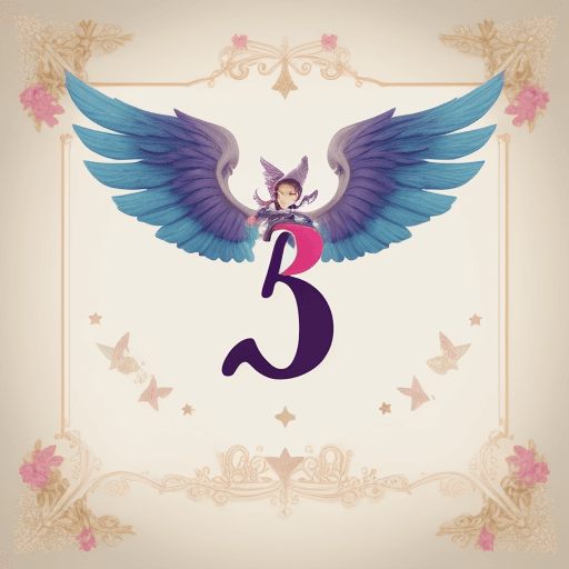 AI generated: decorative letter F with wings, for children design