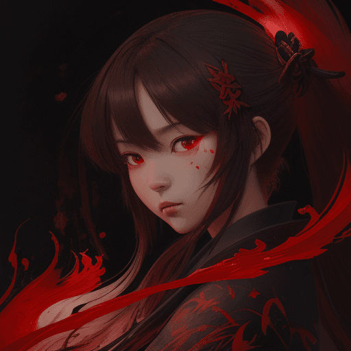 AI generated: an image with a character on an island, in the style of kawacy, dark bronze and red, luminous brushw...