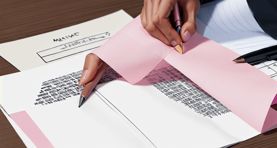 AI generated: A man is writing at his desk. / The paper is written largely as a resume
In the back, there is a pil...