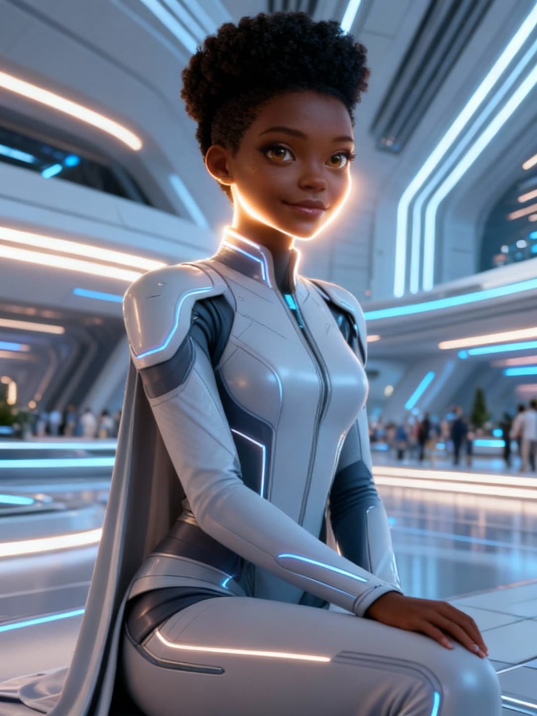 AI generated: Combine characters into an elegant photo, into a cinematic portrait, of a beautifully elegant woman ...