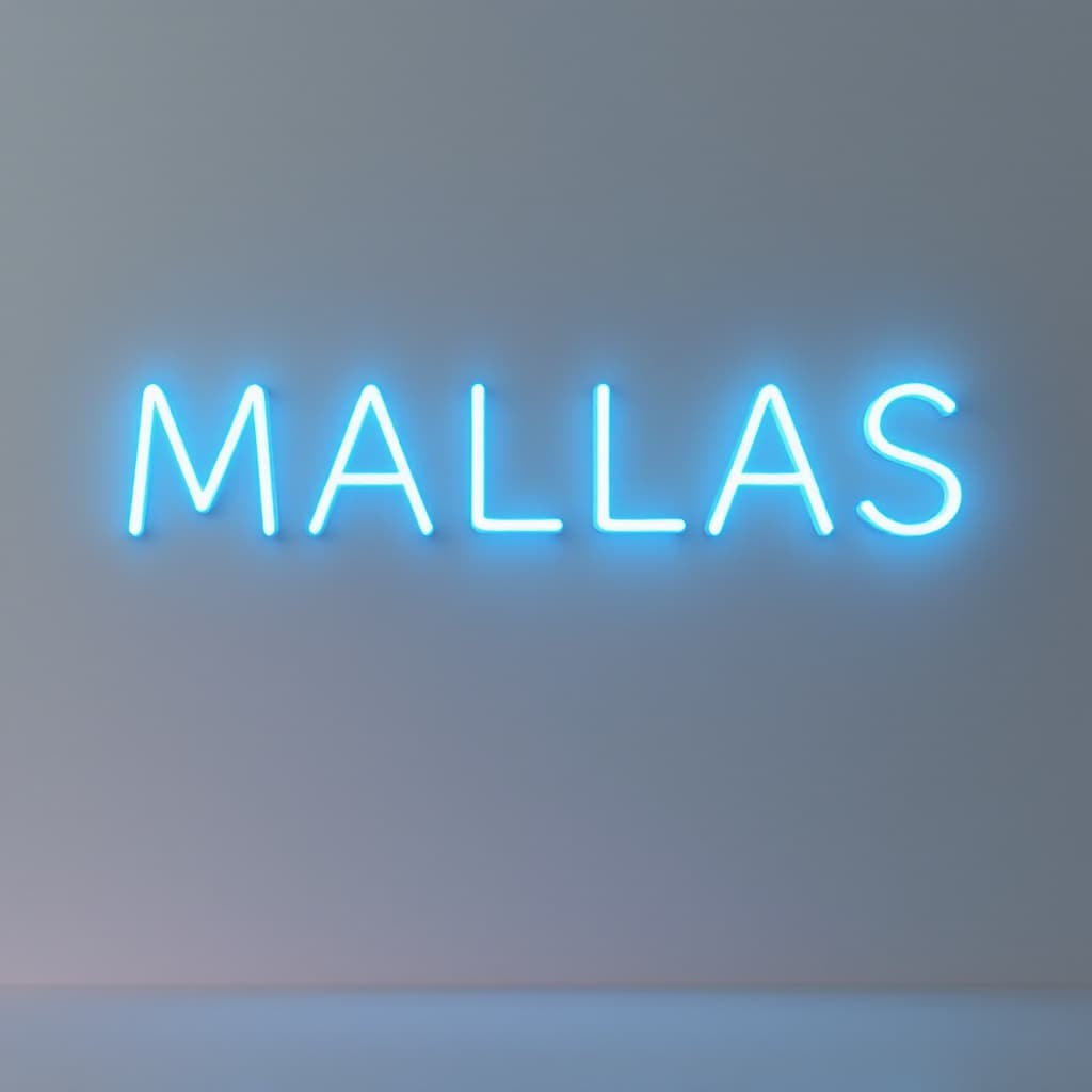 AI generated: escribir la palabra 4 MALLAS
  bioluminiscente color azul en letra mayúscula modo estético tranquilo...