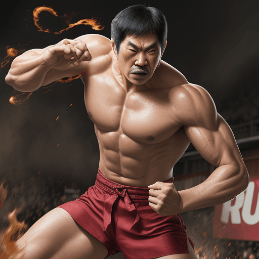 AI generated: bruve lee in action


