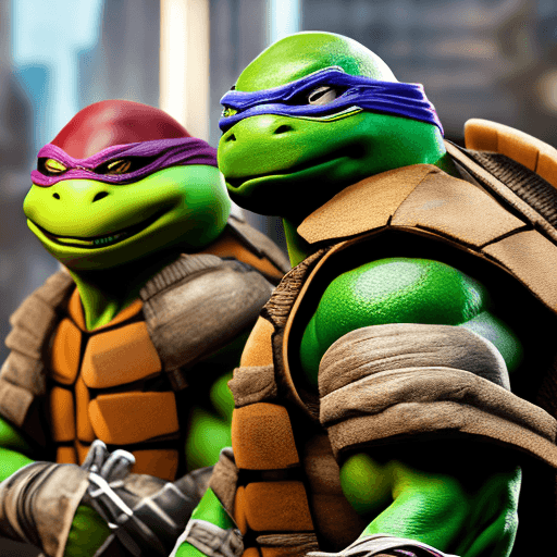 AI generated: 
Teenage Mutant Ninja Turtles, professional portrait, hyper realistic, ultra detailed photograph, ca...