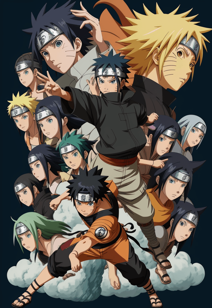 AI generated: Anime Naruto-style character in a Studio Ghibli-inspired world, detailed character design, vibrant c...