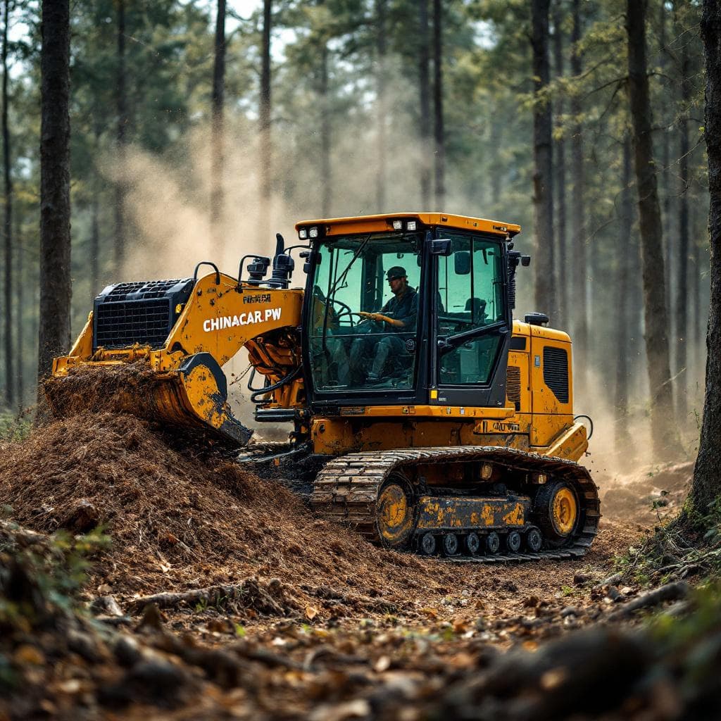 AI generated: Ultra-realistic, hyper-detailed dynamic shot, three-quarter right view of a GALOTRAX 300 tracked mul...