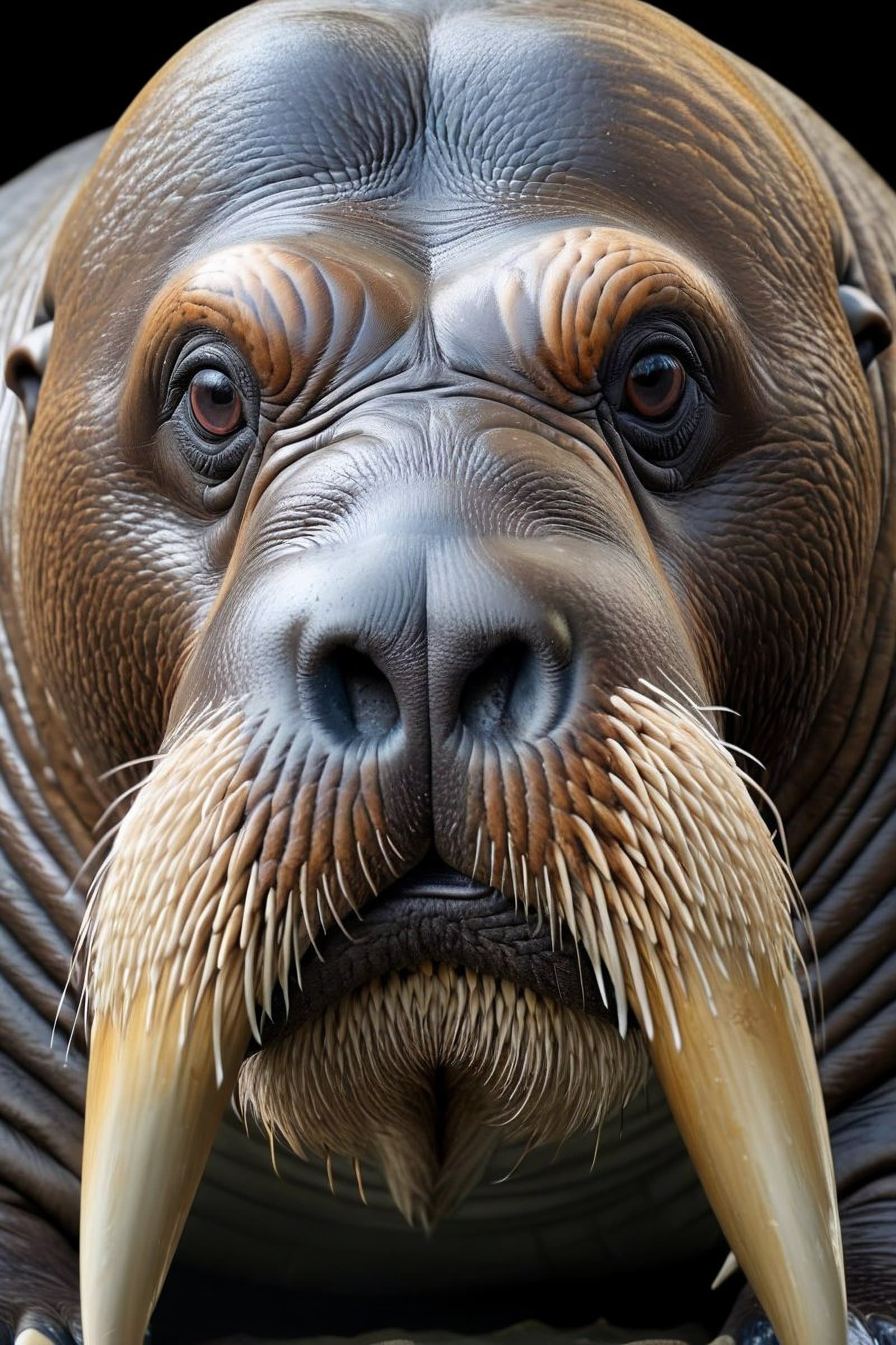 AI generated: (Gray Walrus heading for hunting:1.3), digital art, perfect face, perfect eyes, highly detailed, com...