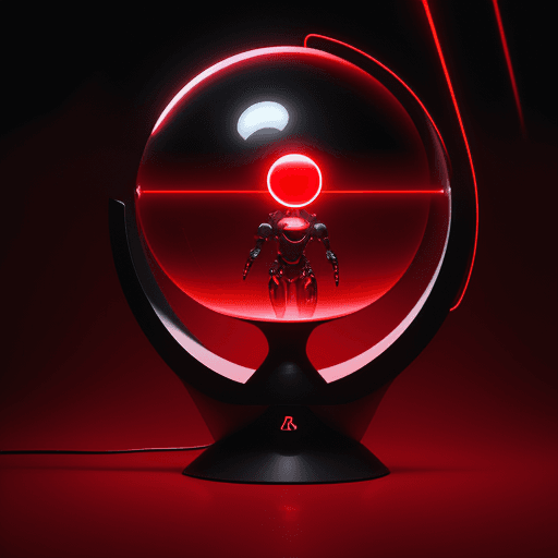 AI generated: Cover art of Rood Magazine featuring a sphere, a worm, and a glowing red light, styled as conceptual...