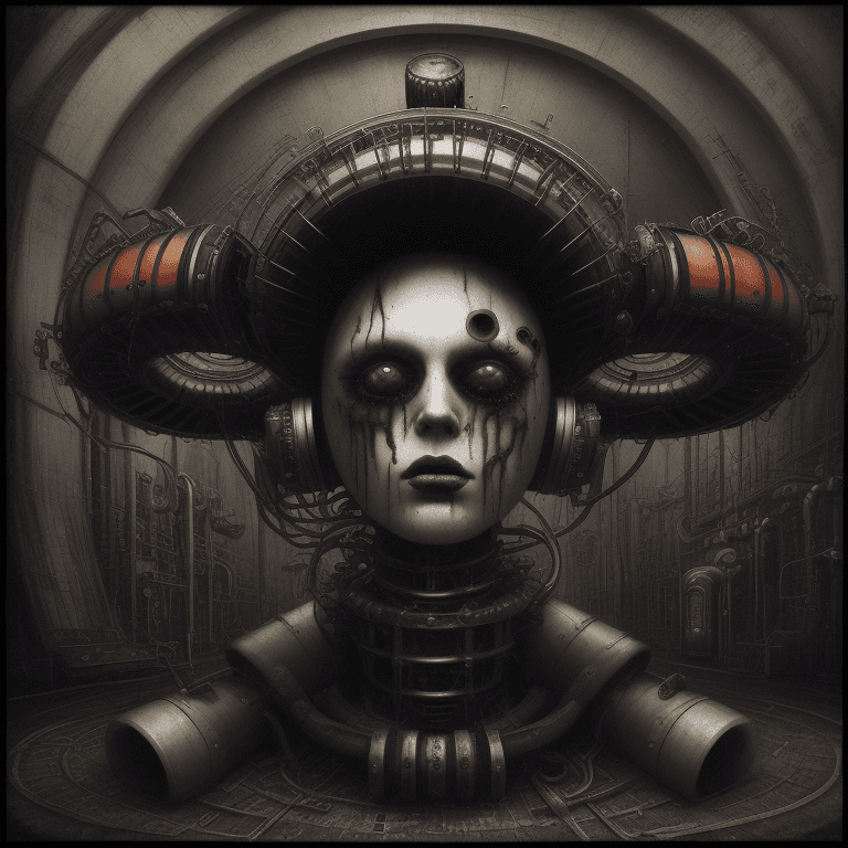 AI generated: music Album cover picture, surreal art, oil picture, industrial rock