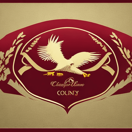 AI generated: Graphic logo of a red wine company, eagle, modern, classy, high end, red and gold --s 50