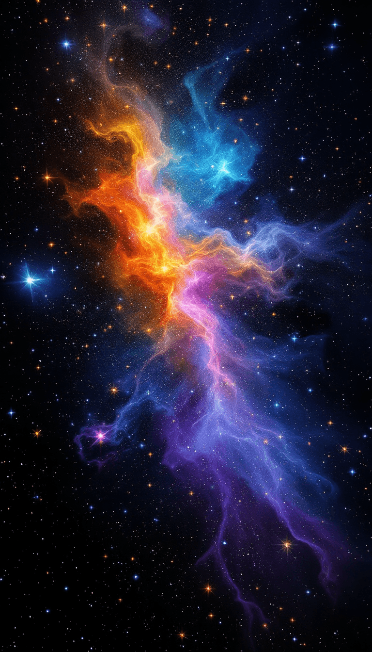 AI generated: Diagonally piercing the vast starry expanse, meteor swarms tear through the velvet-like dark matter ...