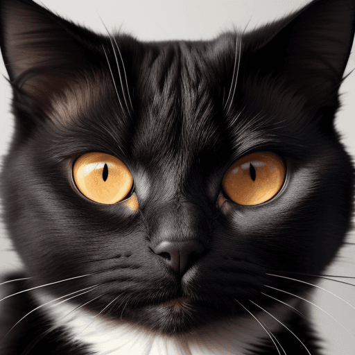 AI generated: An image of a cat , black background settings, highly details The facial expression reflects wisdoms...