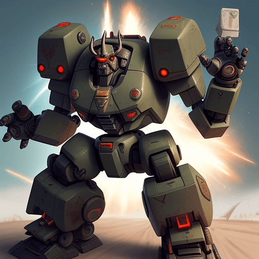 AI generated: Bison and combat robot