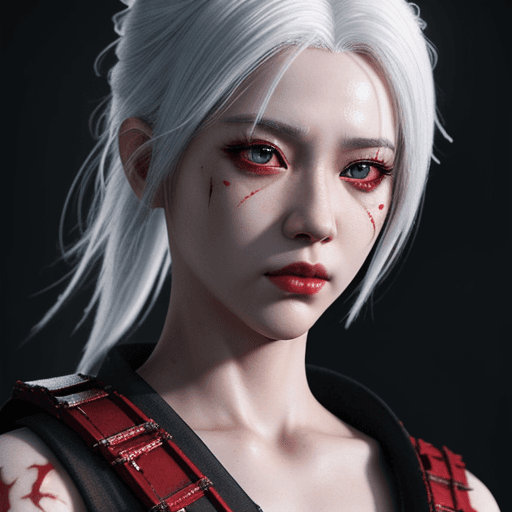 AI generated: Kunoichi, white hair, red eyes, intricate artwork, octane render, high detail, octane render, 8k