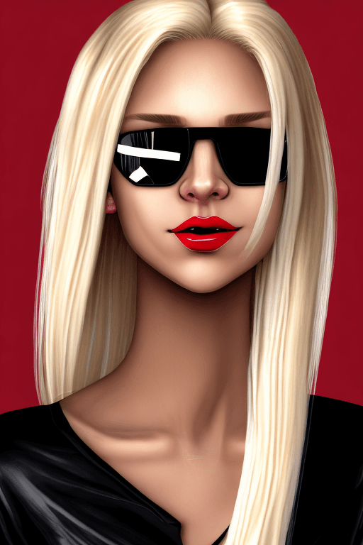 AI generated: blonde hair, a portrait of a beautiful girl with medium length blonde hair, posing, full body, ponyt...