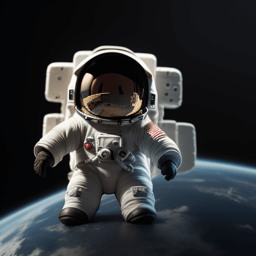 AI generated: a miniature astronaut trying to break through few lines of code 
