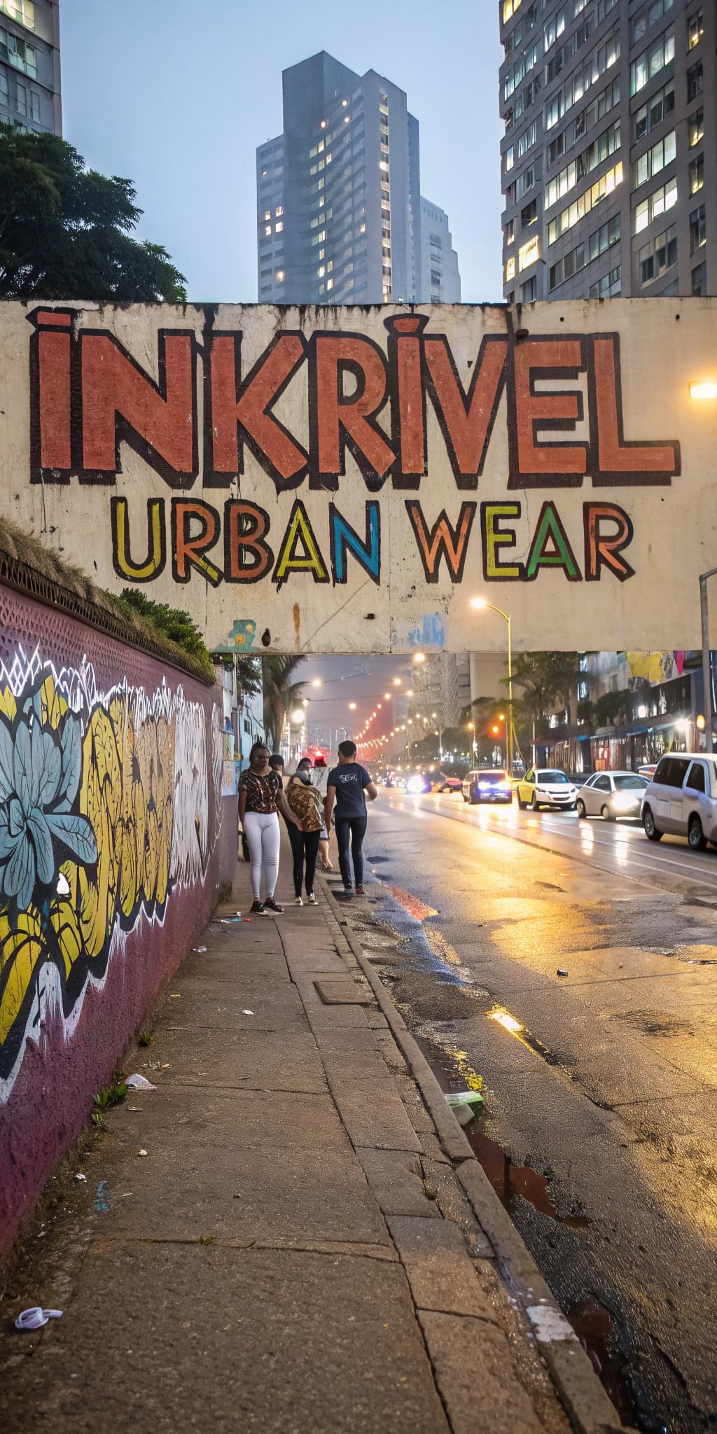 AI generated: Inkrivel Urban Wear arte urbana grafite 