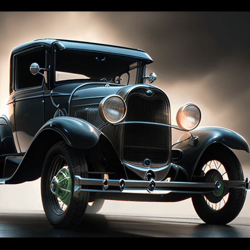 AI generated: 1931 Ford Model A, (detailed stunning environment), cinematic, cover art, (low front angle), full vi...